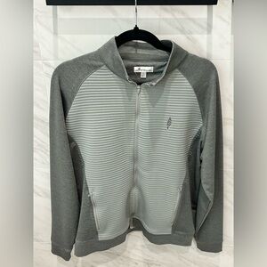 Peter Millar Silver Ribbed Zip-Up Jacket